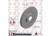 Brake disc COAT Z 285.3542.20 Zimmermann