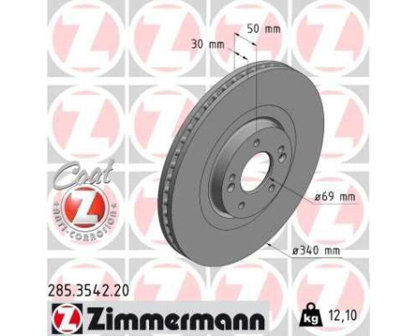 Brake disc COAT Z 285.3542.20 Zimmermann