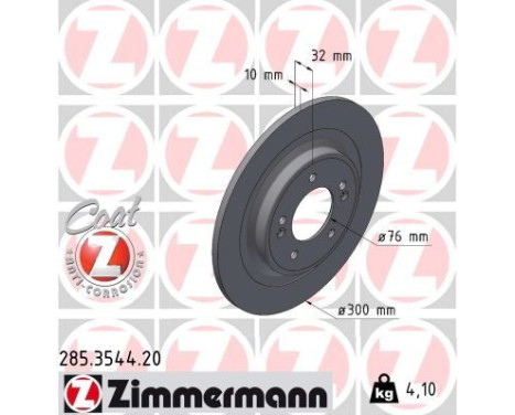 Brake disc COAT Z 285.3544.20 Zimmermann