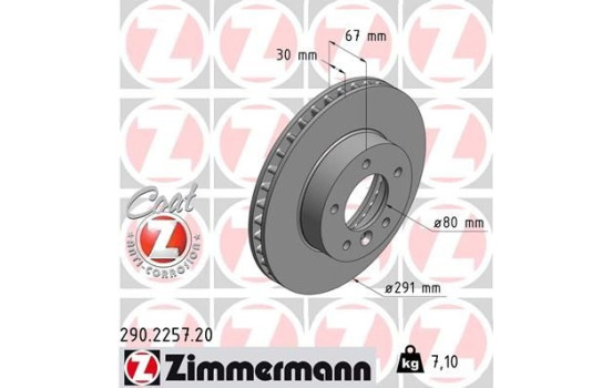 Brake Disc COAT Z 290.2257.20 Zimmermann