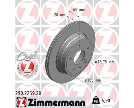 Brake Disc COAT Z 290.2259.20 Zimmermann