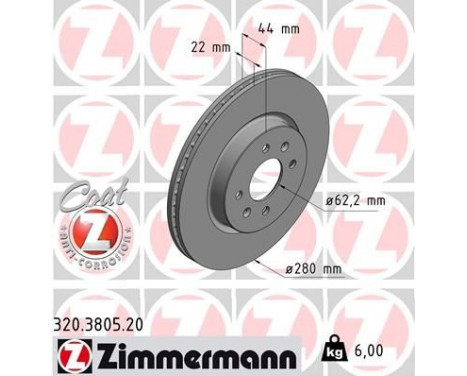 Brake Disc COAT Z 320.3805.20 Zimmermann