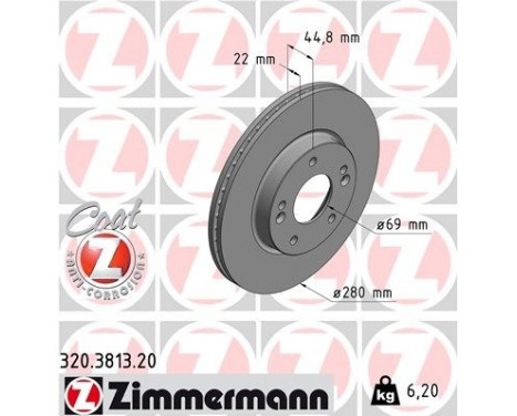 Brake Disc COAT Z 320.3813.20 Zimmermann