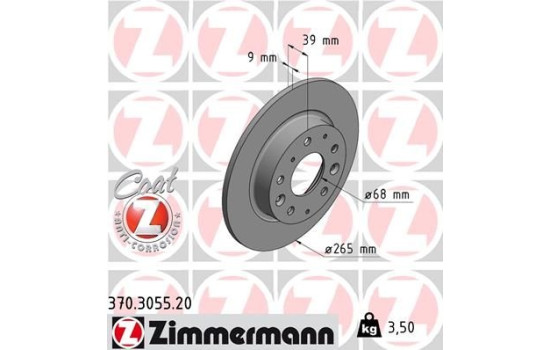 Brake Disc COAT Z 370.3055.20 Zimmermann