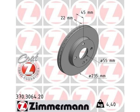 Brake Disc COAT Z 370.3064.20 Zimmermann