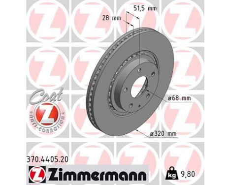 Brake Disc COAT Z 370.4405.20 Zimmermann