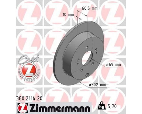 Brake Disc COAT Z 380.2114.20 Zimmermann