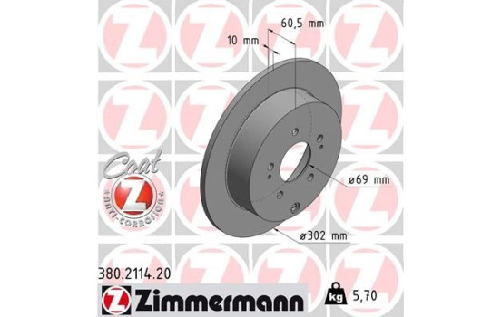 Brake Disc COAT Z 380.2114.20 Zimmermann
