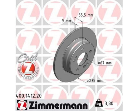 Brake Disc COAT Z 400.1412.20 Zimmermann