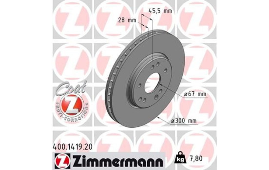Brake Disc COAT Z 400.1419.20 Zimmermann
