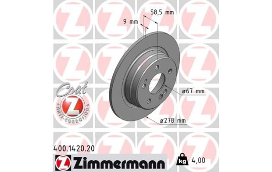 Brake Disc COAT Z 400.1420.20 Zimmermann