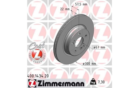 Brake Disc COAT Z 400.1434.20 Zimmermann