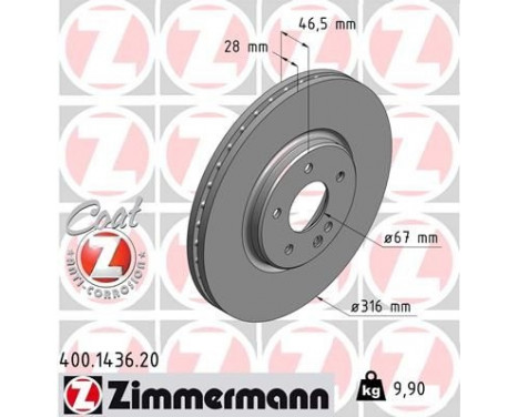Brake Disc COAT Z 400.1436.20 Zimmermann