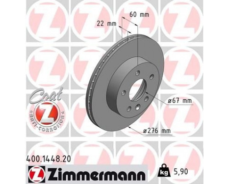 Brake Disc COAT Z 400.1448.20 Zimmermann