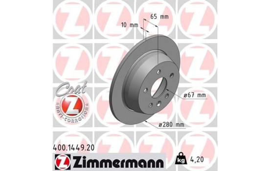 Brake Disc COAT Z 400.1449.20 Zimmermann