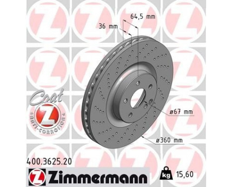 Brake Disc COAT Z 400.3625.20 Zimmermann