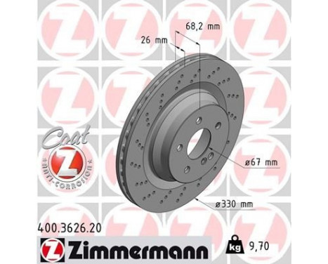 Brake Disc COAT Z 400.3626.20 Zimmermann, Image 2