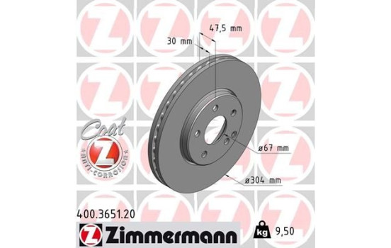 Brake Disc COAT Z 400.3651.20 Zimmermann