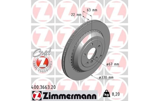 Brake Disc COAT Z 400.3663.20 Zimmermann