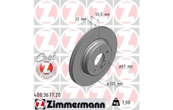 Brake Disc COAT Z 400.3677.20 Zimmermann
