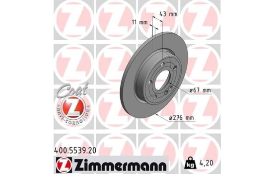 Brake Disc COAT Z 400.5539.20 Zimmermann