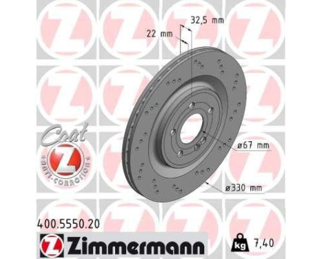 Brake disc COAT Z 400.5550.20 Zimmermann
