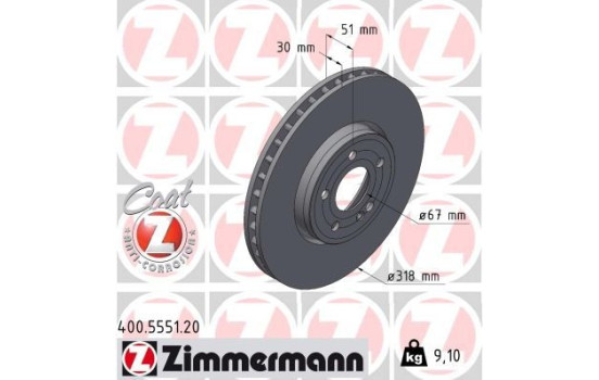 Brake disc COAT Z 400.5551.20 Zimmermann