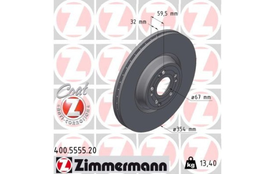 Brake disc COAT Z 400.5555.20 Zimmermann
