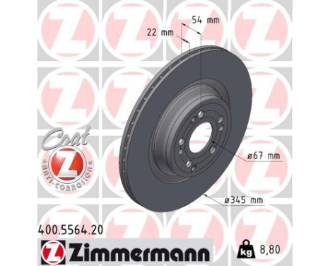 Brake disc COAT Z 400.5564.20 Zimmermann