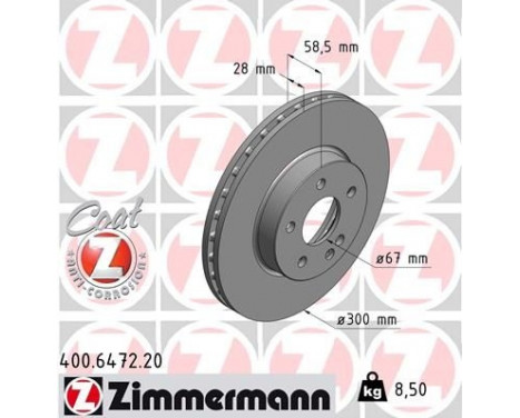 Brake Disc COAT Z 400.6472.20 Zimmermann