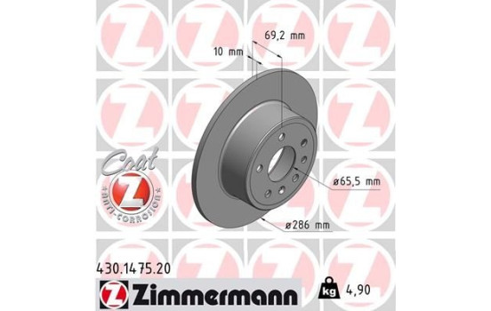 Brake Disc COAT Z 430.1475.20 Zimmermann