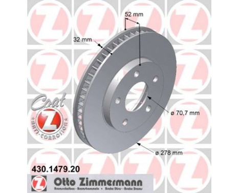 Brake Disc COAT Z 430.1479.20 Zimmermann
