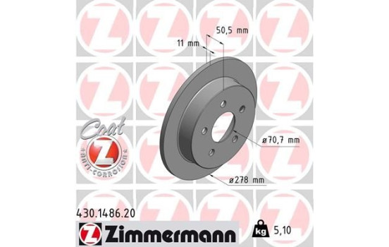 Brake Disc COAT Z 430.1486.20 Zimmermann