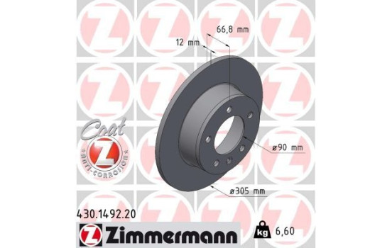 Brake Disc COAT Z 430.1492.20 Zimmermann