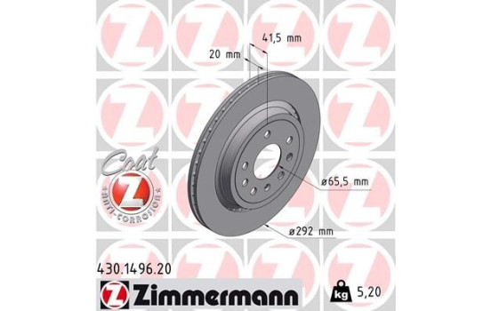 Brake Disc COAT Z 430.1496.20 Zimmermann