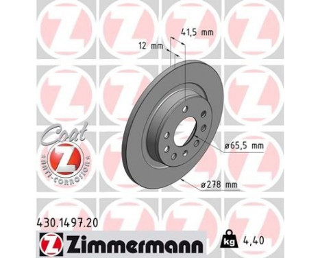 Brake Disc COAT Z 430.1497.20 Zimmermann