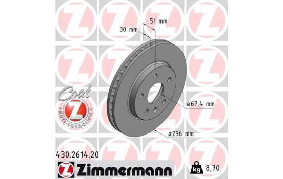 Brake Disc COAT Z 430.2614.20 Zimmermann
