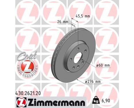 Brake Disc COAT Z 430.2621.20 Zimmermann