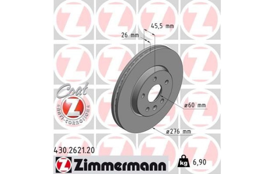 Brake Disc COAT Z 430.2621.20 Zimmermann