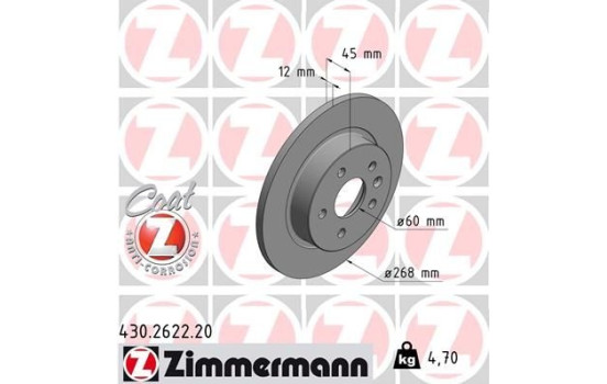 Brake Disc COAT Z 430.2622.20 Zimmermann