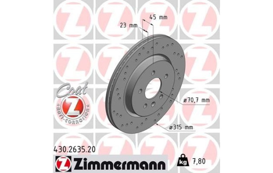 Brake Disc COAT Z 430.2635.20 Zimmermann