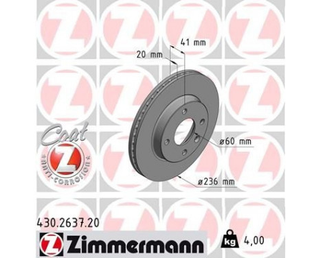 Brake Disc COAT Z 430.2637.20 Zimmermann