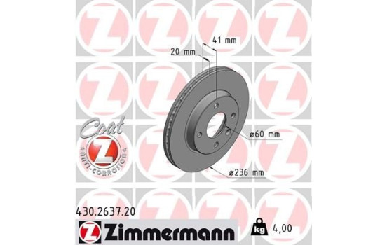 Brake Disc COAT Z 430.2637.20 Zimmermann