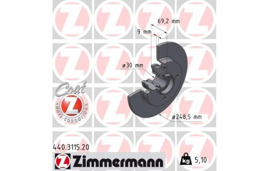 Brake disc COAT Z 440.3115.20 Zimmermann