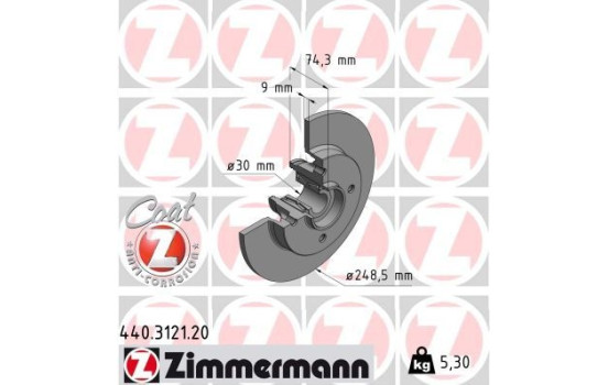 Brake disc COAT Z 440.3121.20 Zimmermann