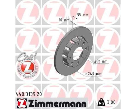 Brake disc COAT Z 440.3139.20 Zimmermann