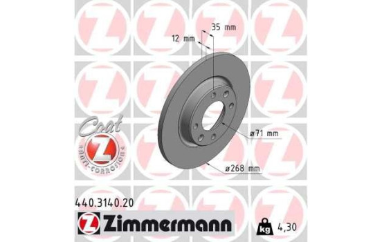 Brake disc COAT Z 440.3140.20 Zimmermann