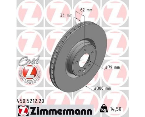 Brake Disc COAT Z 450.5212.20 Zimmermann