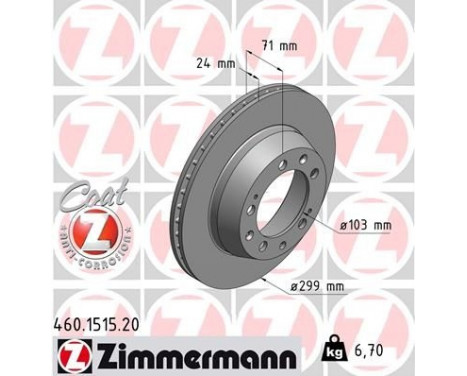 Brake Disc COAT Z 460.1515.20 Zimmermann