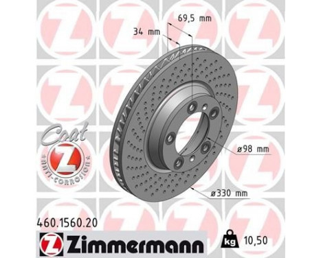 Brake Disc COAT Z 460.1560.20 Zimmermann